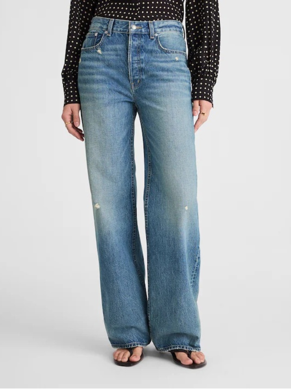 Madewell Low Slung Baggy Jeans Robertson Wash size 23 EUC
